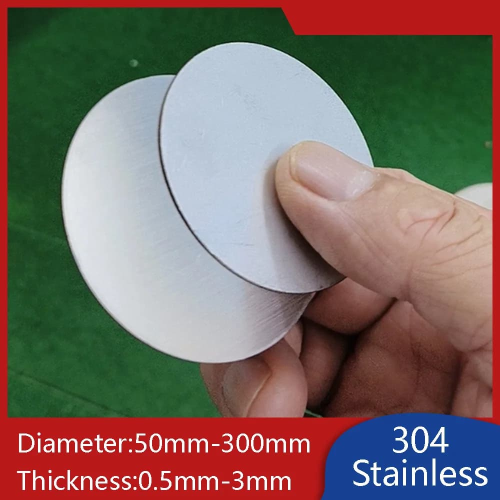 Stainless Steel Round Plate Rust-Resistant Solid 304 Metals Disc 50mm-300mm Diameter Circular Sheets