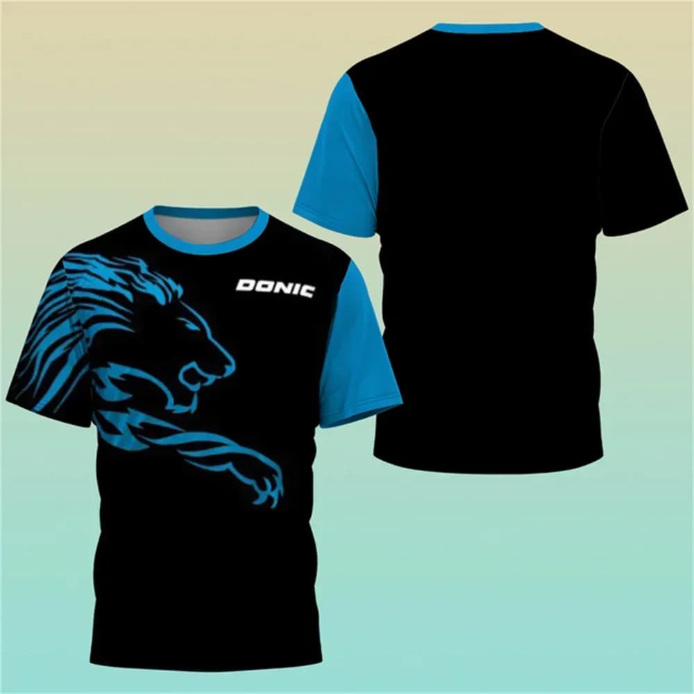 New Hot 3D-Printed Table Tennis Shop Shirt, Sweat-Wicking Training T-Shirt, Comfortable Top, Badminton Sports Round Neck O N