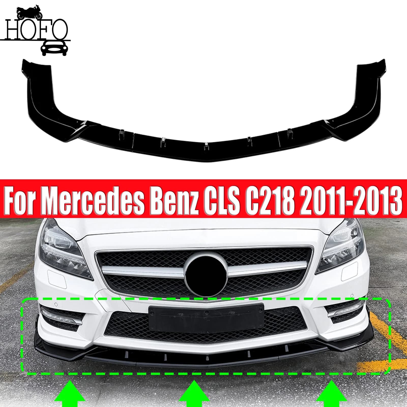 Front Lip Spoiler Lower Lip Splitter Car Body Kit Exterior Modification ﻿For Mercedes Benz CLS C218 2011-2013