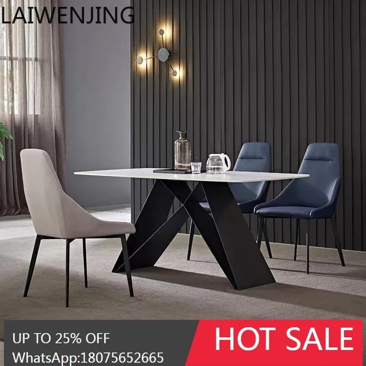 Modern Simple Slate Dining Table Light Luxury Nordic Dining Table and Chair Combination