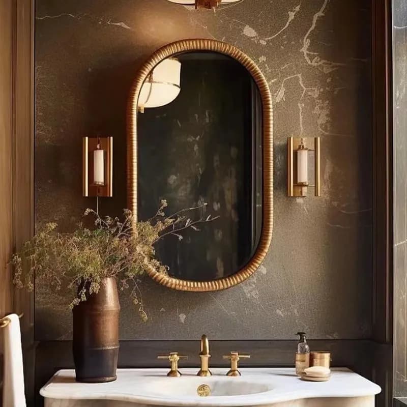 Luxury Big Big Wall Funky Oval Hanging Long Light Bathroom Bedroom Girls Modern Mirror Wall Espelhos Living Room Decorations