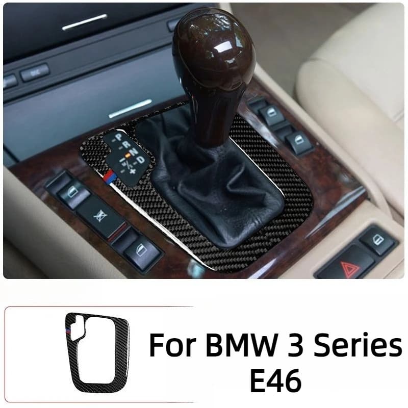Gear Panel Trim Frame For BMW 3 Series E46 1998-2006 Accessories,Durable Carbon Fiber Texture,Anti-Stain,Dustproof Anti-Crack