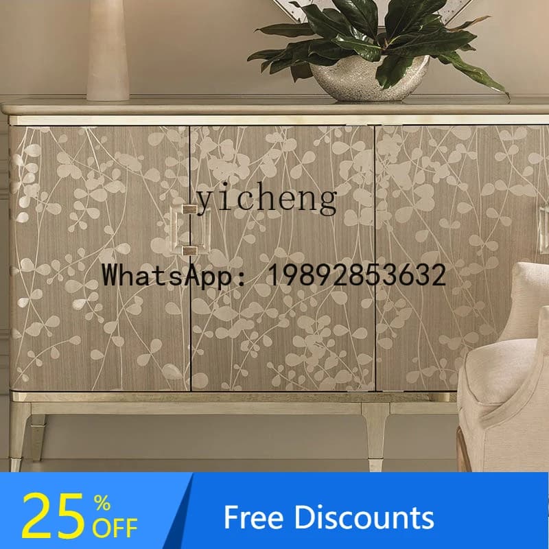 living room American modern simple light luxury door cabinet decorative storage cabinet solid wood storage shoe cabinet
