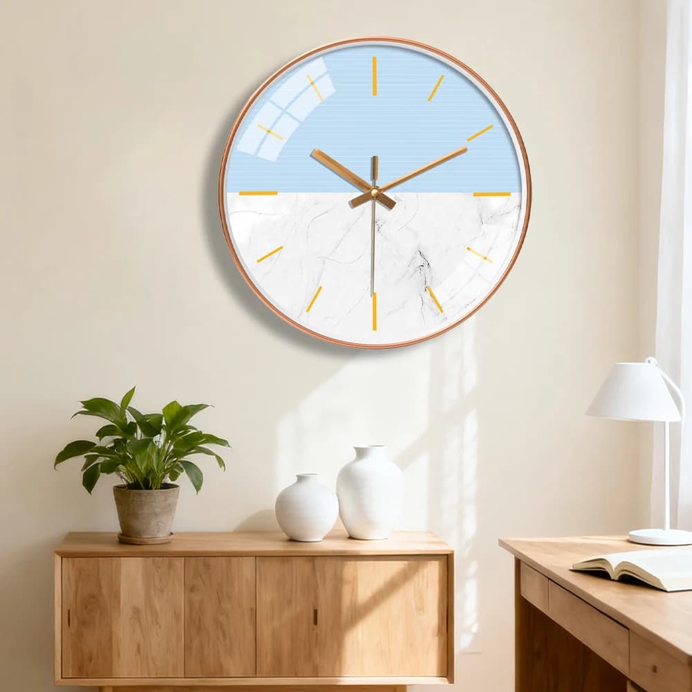 Luxury Wall Clock Color Block Modern Simply Wall Mounted Clock Artistic For Living Room Kitchen Bedroom Home Decor 8/10/12 Inch