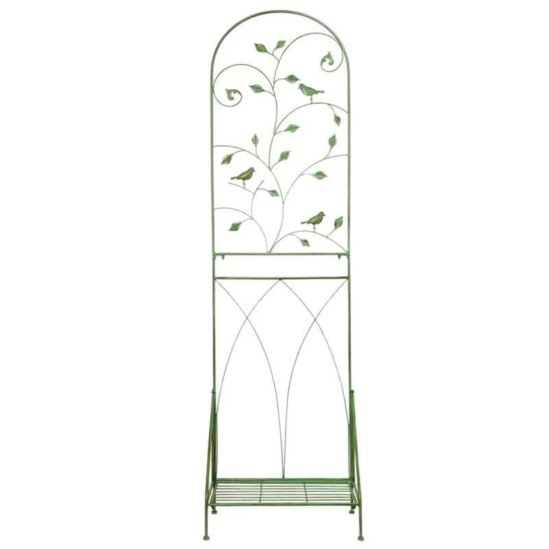 Wrought iron with base, vine climbing frame, balcony floor-to-ceiling European screen frame, curtain, gardening flower stand