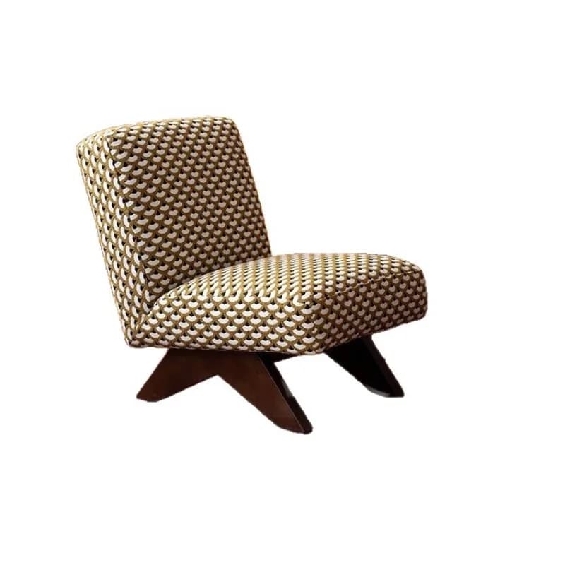 Single sofa chair, medieval jacquard fabric leisure chair, living room chair
