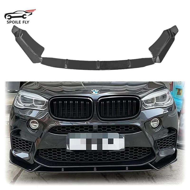 2015 To 2018 For BMW X5M F85 X6M F86 Front Lip Bumper Diffuser Spoiler Splitters Cover Guard High Quality ABS Glossy Black