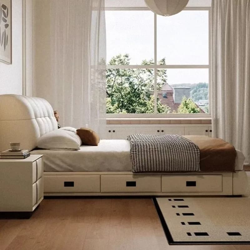 Floor Modern Bed Double Frame Wooden Queen Design Beauty Princess Girls Bed Sleeping Safe Letto Matrimoniale Salon Furniture