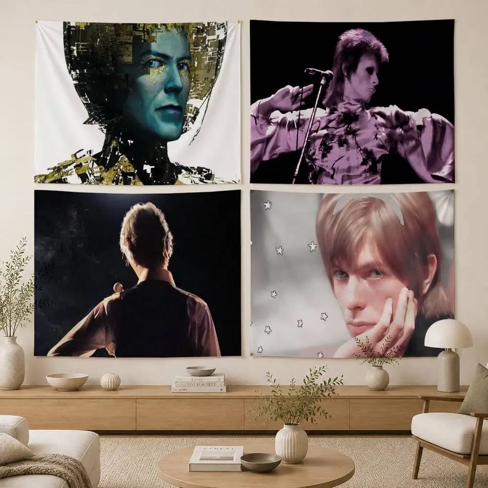 cool D-DavidS B-BowieS Flag Digital Printing Banner for Garage Wall Out Door Decoration