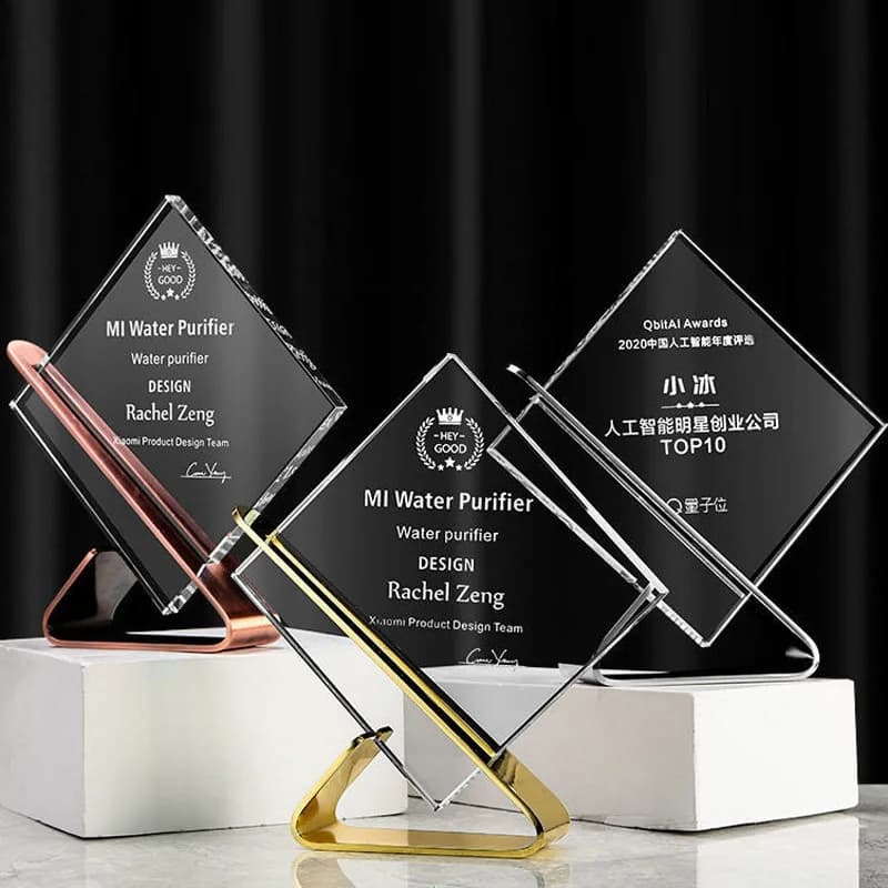 Metal Crystal Trophy Custom Engraving LOGO Text Personalized Gifts Souvenir Champion Awards Cup Crystal Crafts