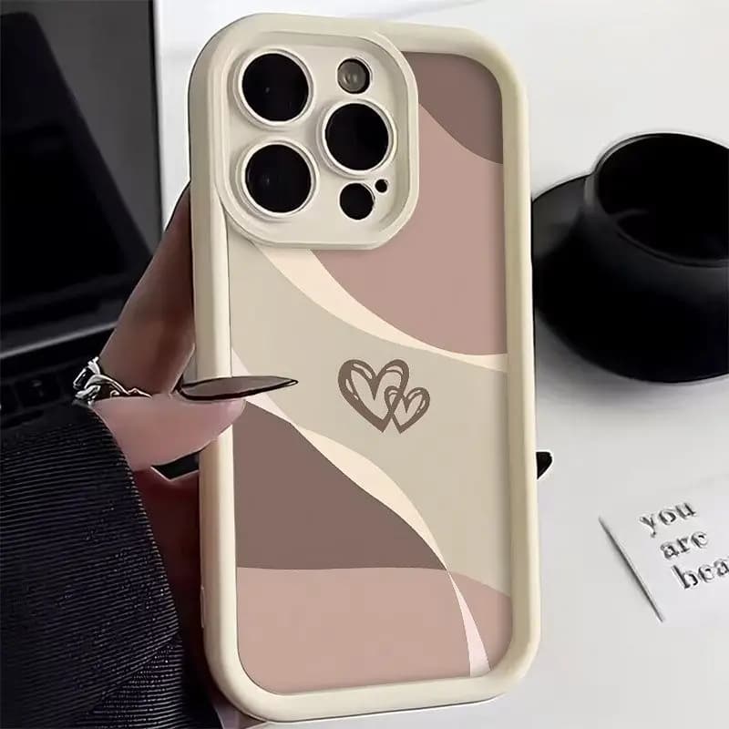Phone Case Minimalist Heart Pattern For iPhone 17 16 15 14 13 12 11 Pro Max XS XR X 7 8 Plus 16E 17 Air 13 Mini Bumper TPU Cover
