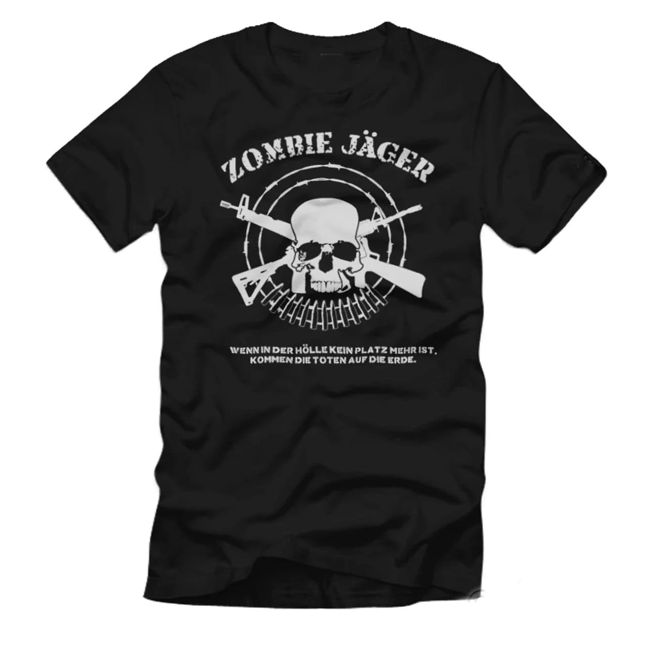 Zombie Hunter M4 Dead Undead Bite T-Shirt 100% Cotton O-Neck Short Sleeve Summer Casual Mens T-shirt Streetwear