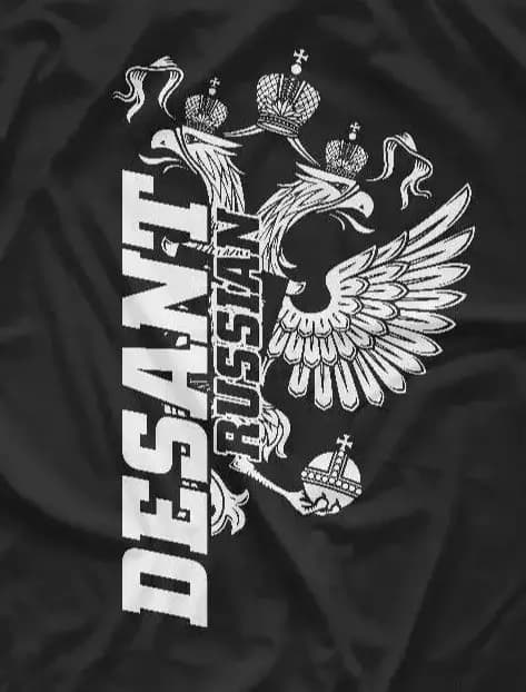 Desant Russia Double Headed Eagle Badge Printed T-Shirt. Summer Cotton Short Sleeve O-Neck Mens T Shirt New S-3XL
