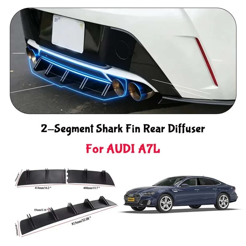 For AUDI A7L Shark Fin Rear Diffuser Split Chassis Spoiler Auto Aerodynamic Parts Aerodynamic Modification