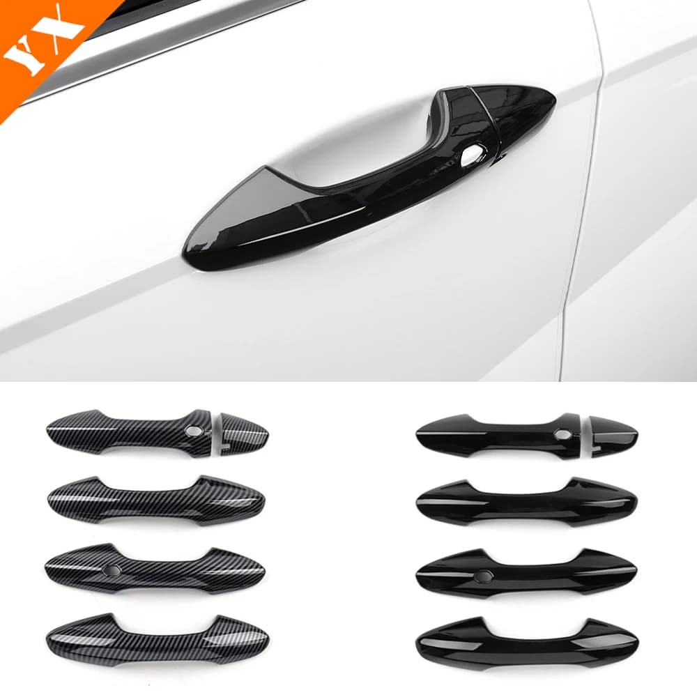 For Hyundai kona SX2 2024 2025 accessories Carbon Glossy Black Car Handle Protective Cover, Door Handle Decorative Cover