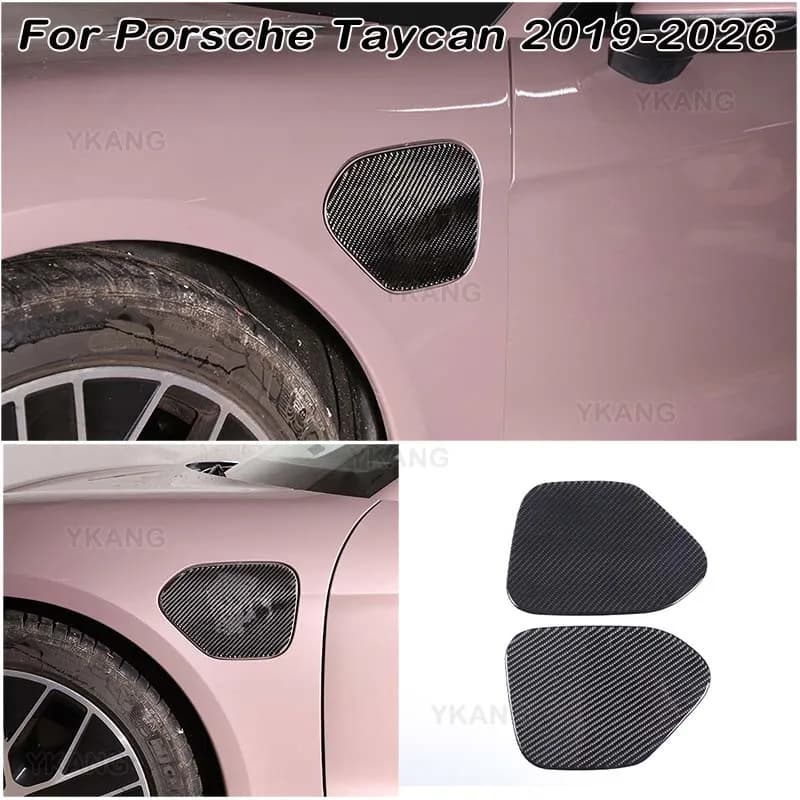 For Porsche Taycan 2019-2026 Soft Carbon Fibre Car Charging Port Panel Trim Fuel Door Charge Cover Trim Stickers Car Accessories