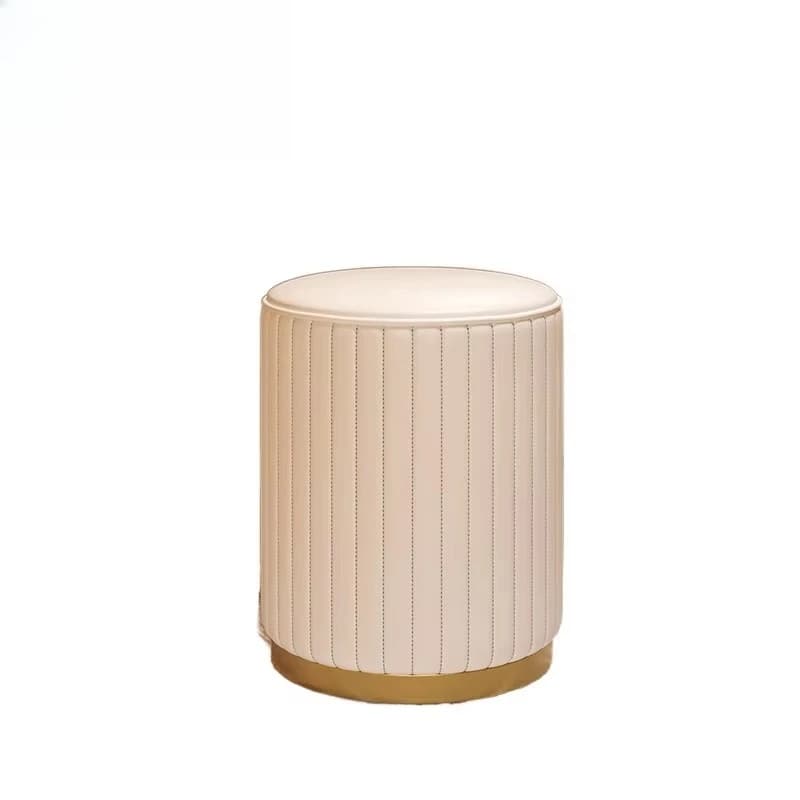Portable Gold Velvet Footstool: A modern convertible soft metal seat suitable for home and outdoor use