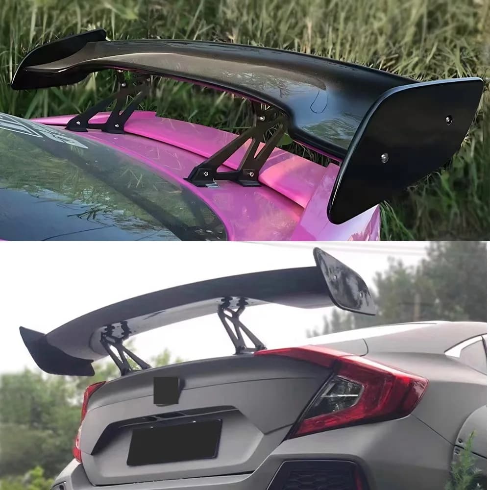 For 90% Sedan Universal GT Style Rear Spoiler Wing Back Tail Wing Exterior Body Kit Decoration Carbon Fiber Racing Car Tuning A