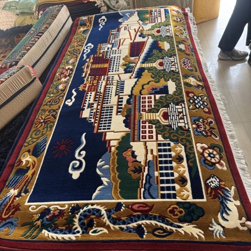 New pure wool Potala Palace Xizang wall covering background wall household tapestry x2 living room Tibetan style