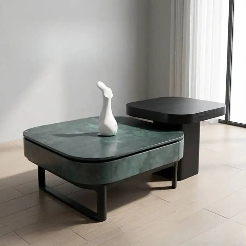 Drawer Storage Round Coffee Tables Brown Classic Glass LivingRoom Coffee Tables Modern Designer Stoliki Kawowe Furniture Home