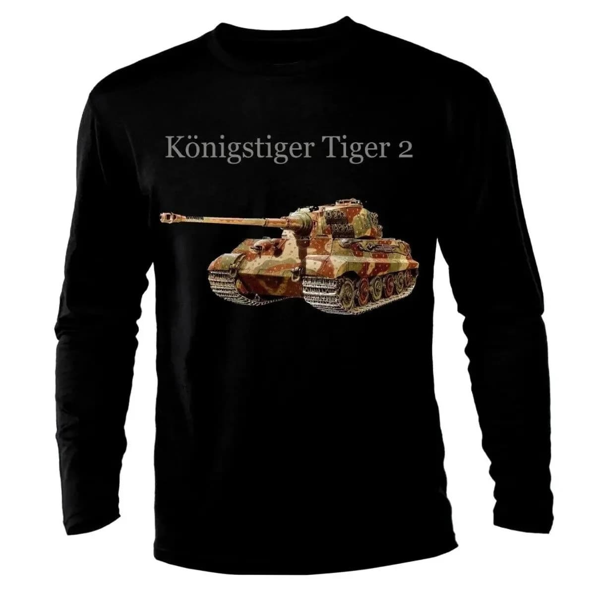 Panzer VI Tiger 2 King Tiger Tank T-Shirt 100% Cotton O-Neck Long Sleeve Summer Casual Mens T-shirt Streetwear