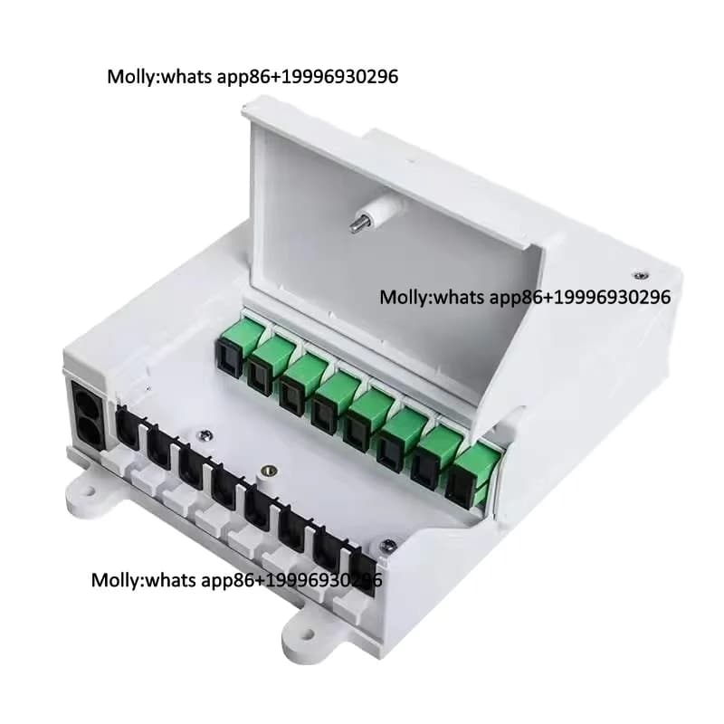 8 ports fiber optic  distribution box equipment PLC splitter wall mount box 1x8  terminal box SC adapter  ip65  FTTH ODB FDB  Te