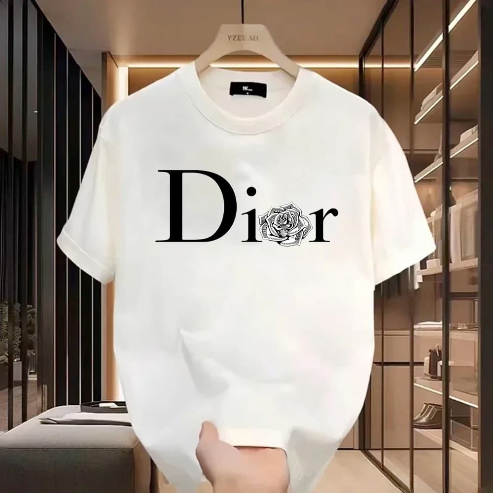 100% pure cotton high-end brand men's short-sleeved round-neck T-shirt, a fashionable and casual pure cotton T-shirt for summer.