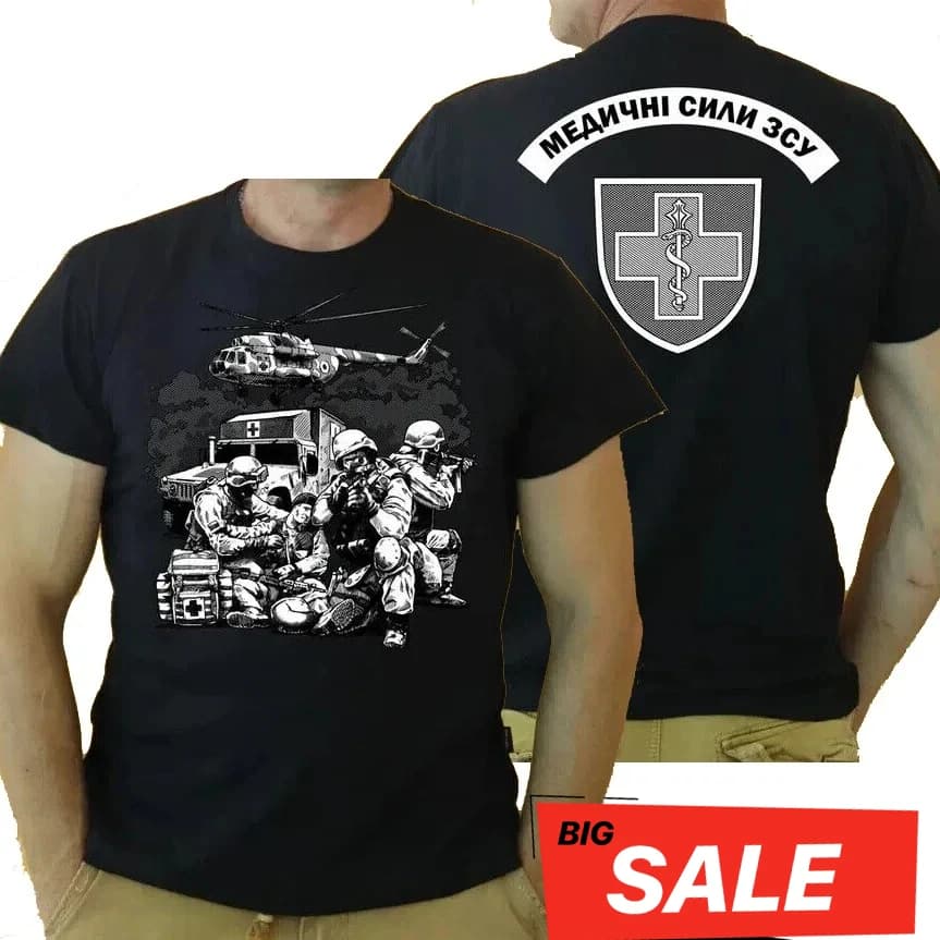 Medical Forces of Ukraine T-Shirt 100% Cotton O-Neck Short Sleeve Summer Casual Mens T-shirt Size S-3XL