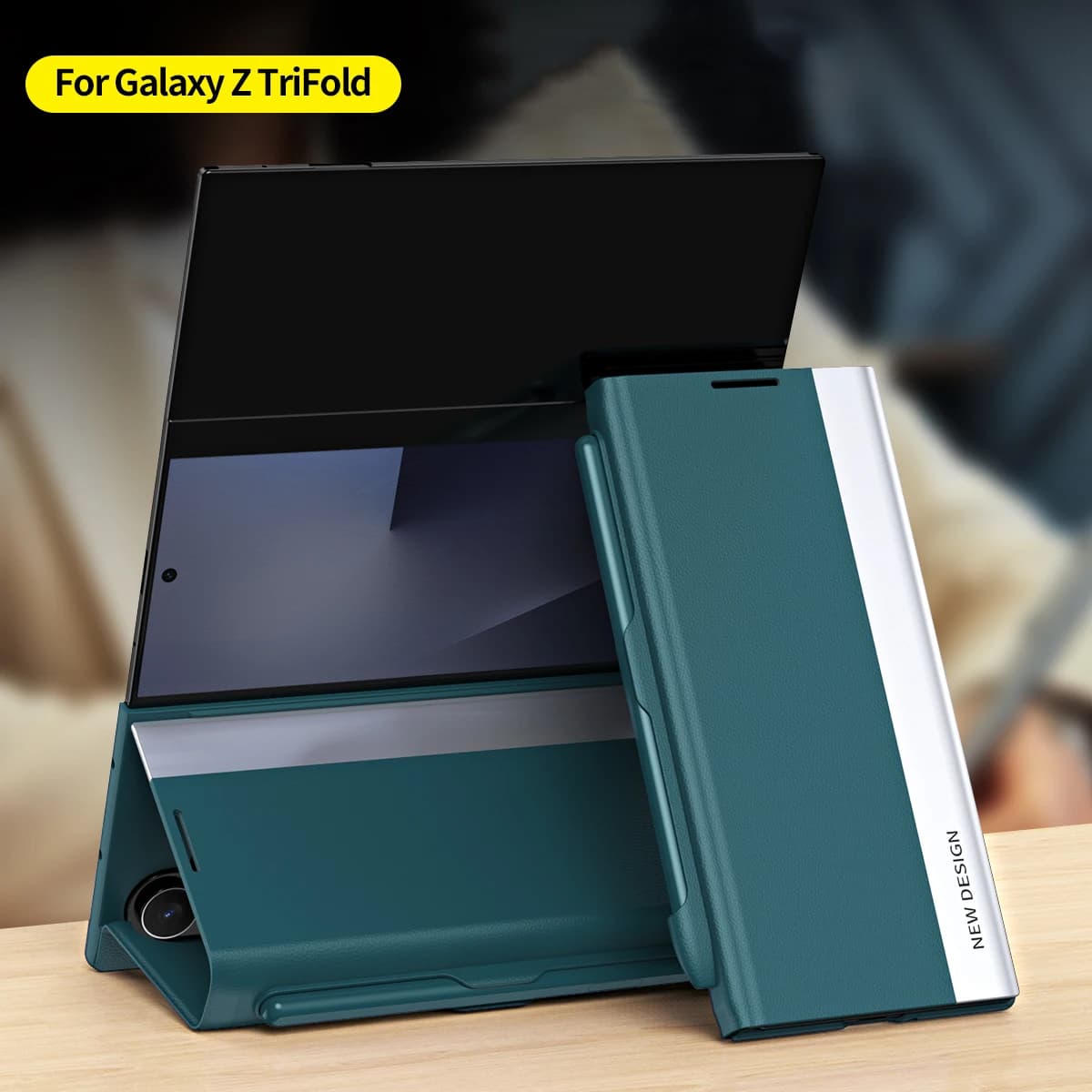 Z Trifold For Samsung Galaxy Z Trifold Phone Fold Case With Pen & Pen Slot Luxury Flip PU Leather Full Protective Cover Shell