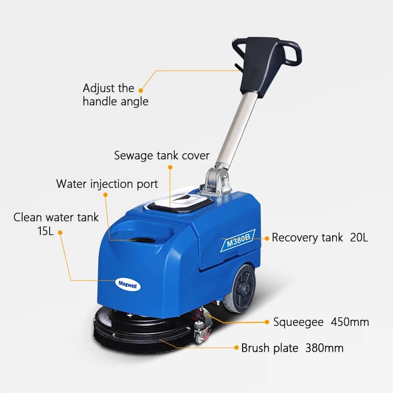M380B Industrial Floor Dry Vacuum 14 Inch Single Brush Cleaner Floor Scrubber Machine
