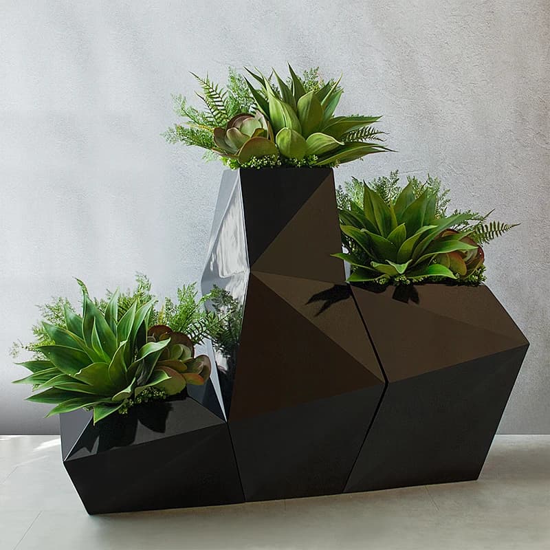 LMM simple modern geometric rhombus floor large vase flower arrangement combination