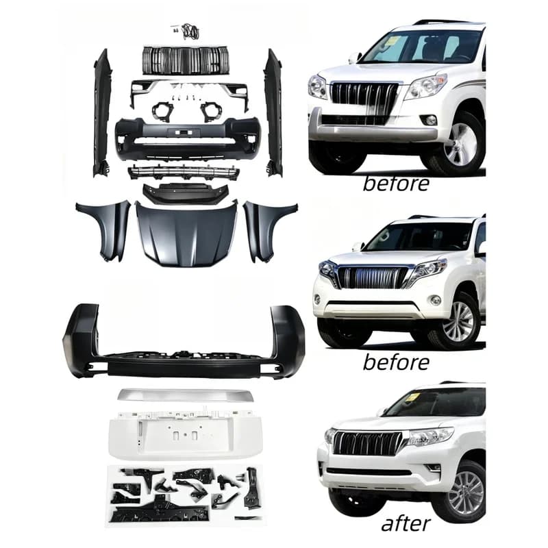 High Quality 1:1 Facelift Body Kit Front Bumper Grille Headlight Hood For 2010-2017 Upgrade To 2018-2023 Vehicle