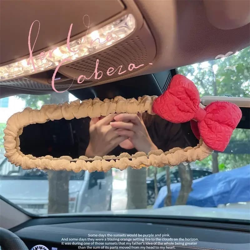 Car Rearview Mirror Cover Cute Decor for Women Car Accessories Hanging Ornament