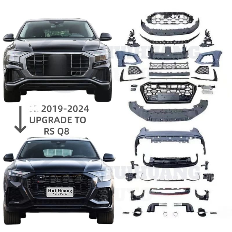 High Quality RSQ8 Style Body Kit Front Rear Bumper Assembly Fit Q8 2019-2024