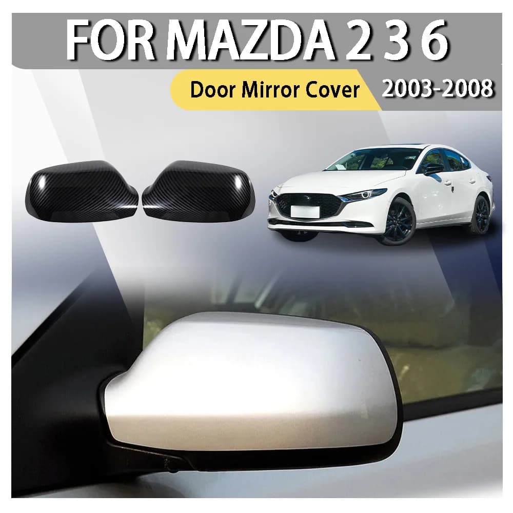 Replacement Rearview Side Mirror Cover For Mazda 2 3 6 2003 2004 2005 2006 2007 2008 Wing Cap Exterior Door Rear View Case Trim