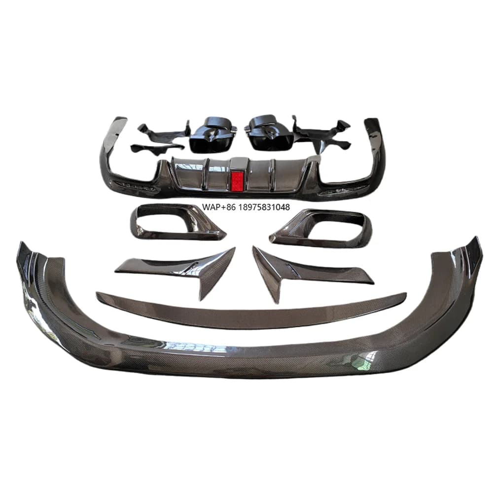 Carbon Fiber Body Kit for S-Class S63 S65 W222 Front Bumper Lip Decorative Parts Rear Diffuser Spoiler