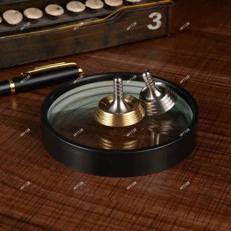 Precision CNC Metal Finger Gyro Concave Mirror Rotate Spinner Stress Reducing Desktop Fidget Ornament