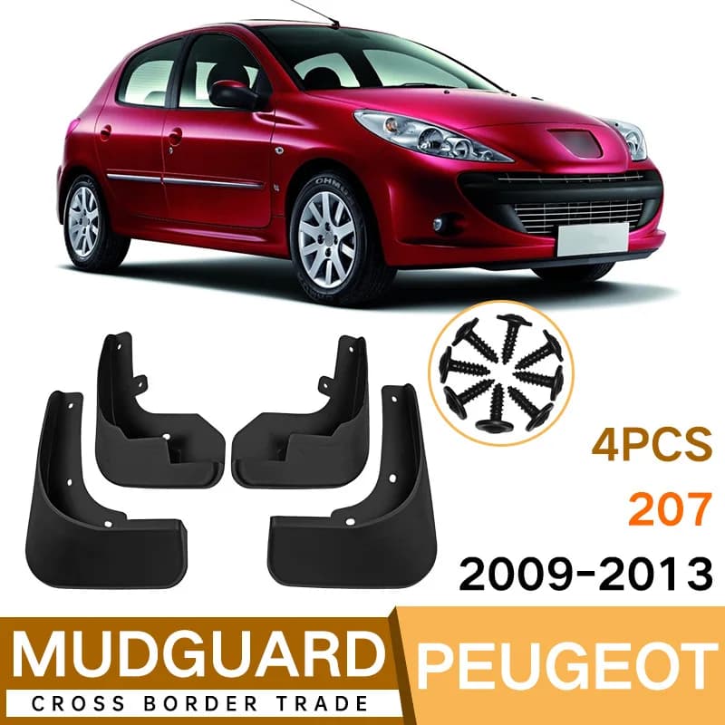 Mudflaps Fender For Peugeot 207 2009-2013,Mud Flaps, Splash Guards, Front Rear Wheels Fender, Car Accessories, 4Pcs