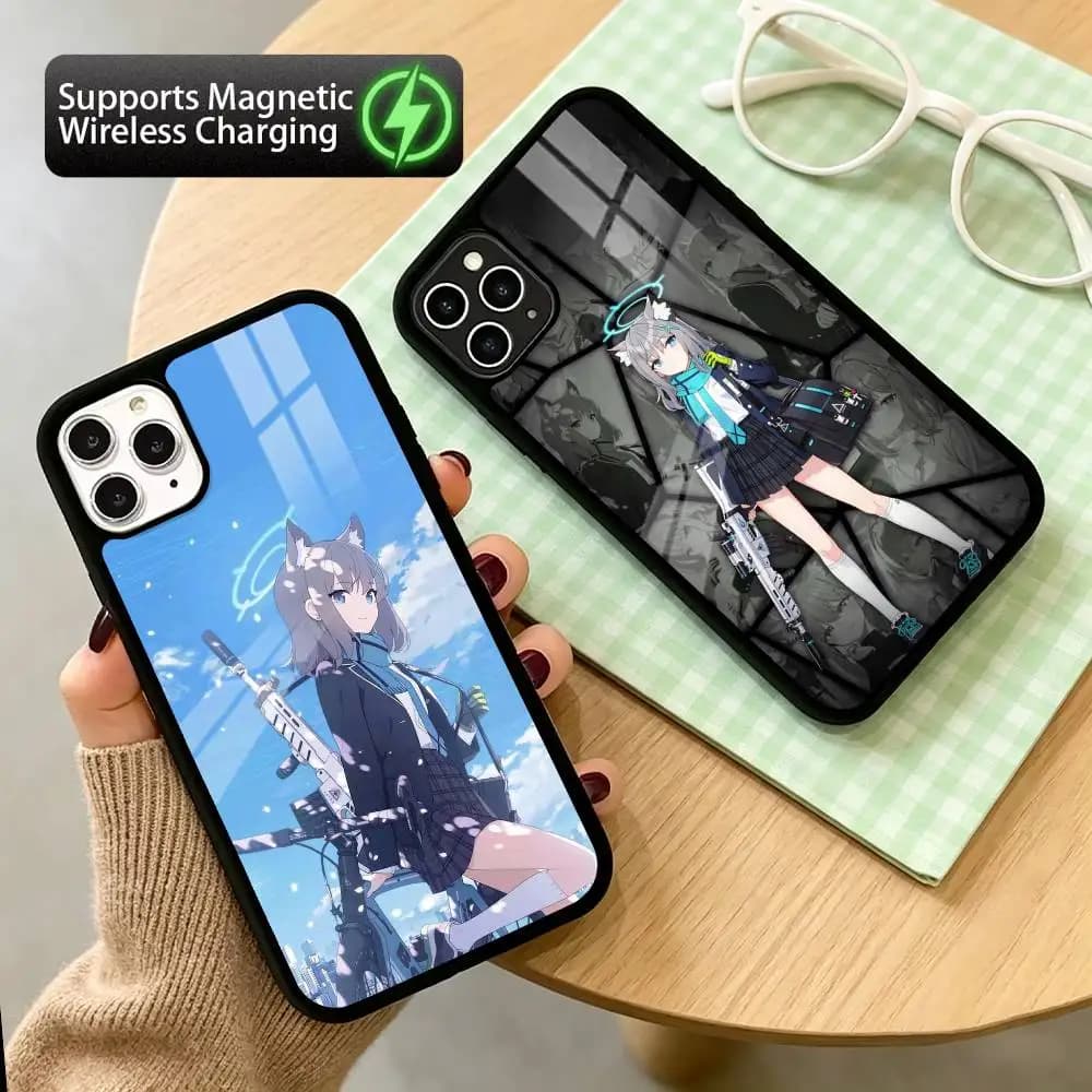 Blue Archive Shiroko  Phone Case For iPhone17,16,15,14,13Plus,Pro Allows magnetic wireless charging