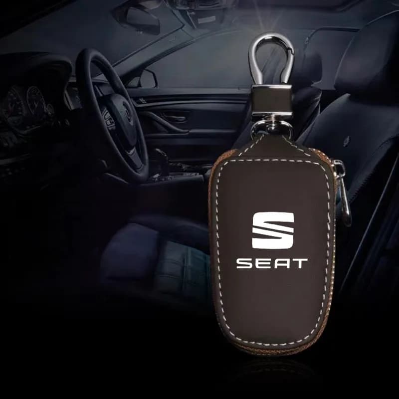 Leather Key Bag Universal Key Case Car Keychain Key Wallet For Seat Leon Ibiza Leon 1p Cushion Altea Xl Leon Auto Accessories