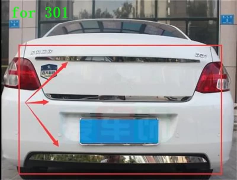 Auto parts high quality stainless steel rear door trim trim strip Car styling for Peugeot 301 2012-2019 Car accessories