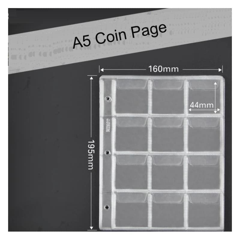 Archival Coin Collection Pocket Pages Acid Free 40mm 30mm Coin Storage Coin Binder Sheets A5 for Tazos Card Milkcaps Round Cha