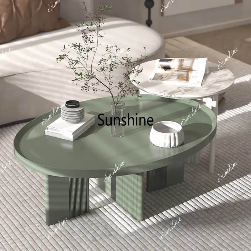 Living room household small apartment oval coffee table light luxury modern simple coffee table