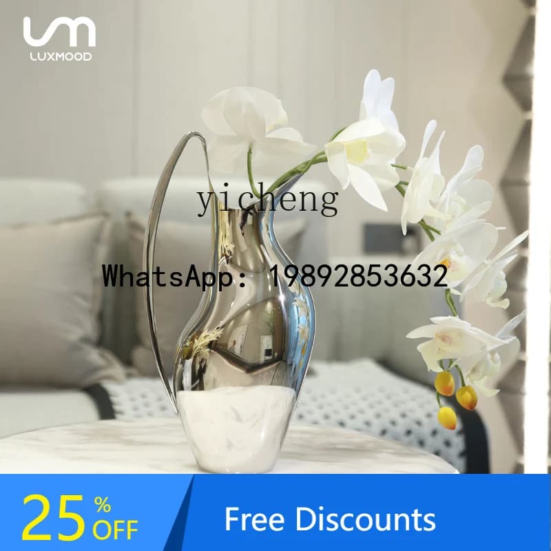 AB   Nordic Vase Stainless Steel  Ornament Light Luxury Birthday Gift