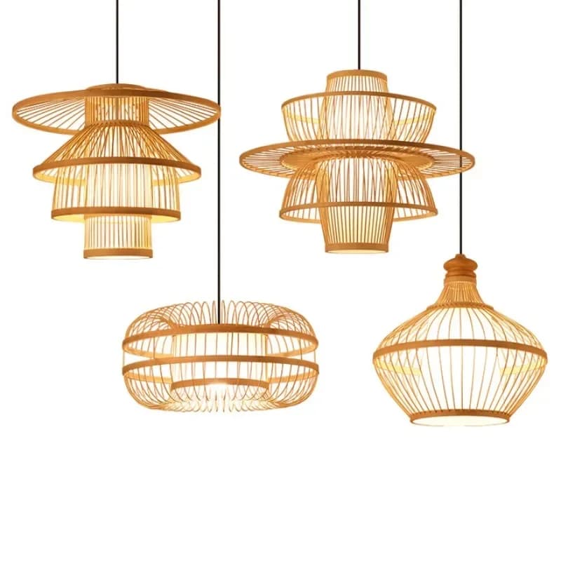 Bamboo Lantern Chandelier Chinese Hot Pot Restaurant Restaurant Bamboo Art Lighting Store Commercial Homestay