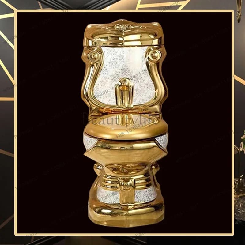 D06 European split toilet with gold cover plate water-saving toilet