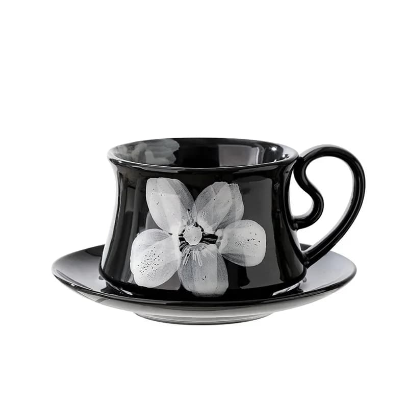 Simple Japanese ceramic coffee couple pair of cups ins style creative breakfast cup bowl household fireplace tea cup set