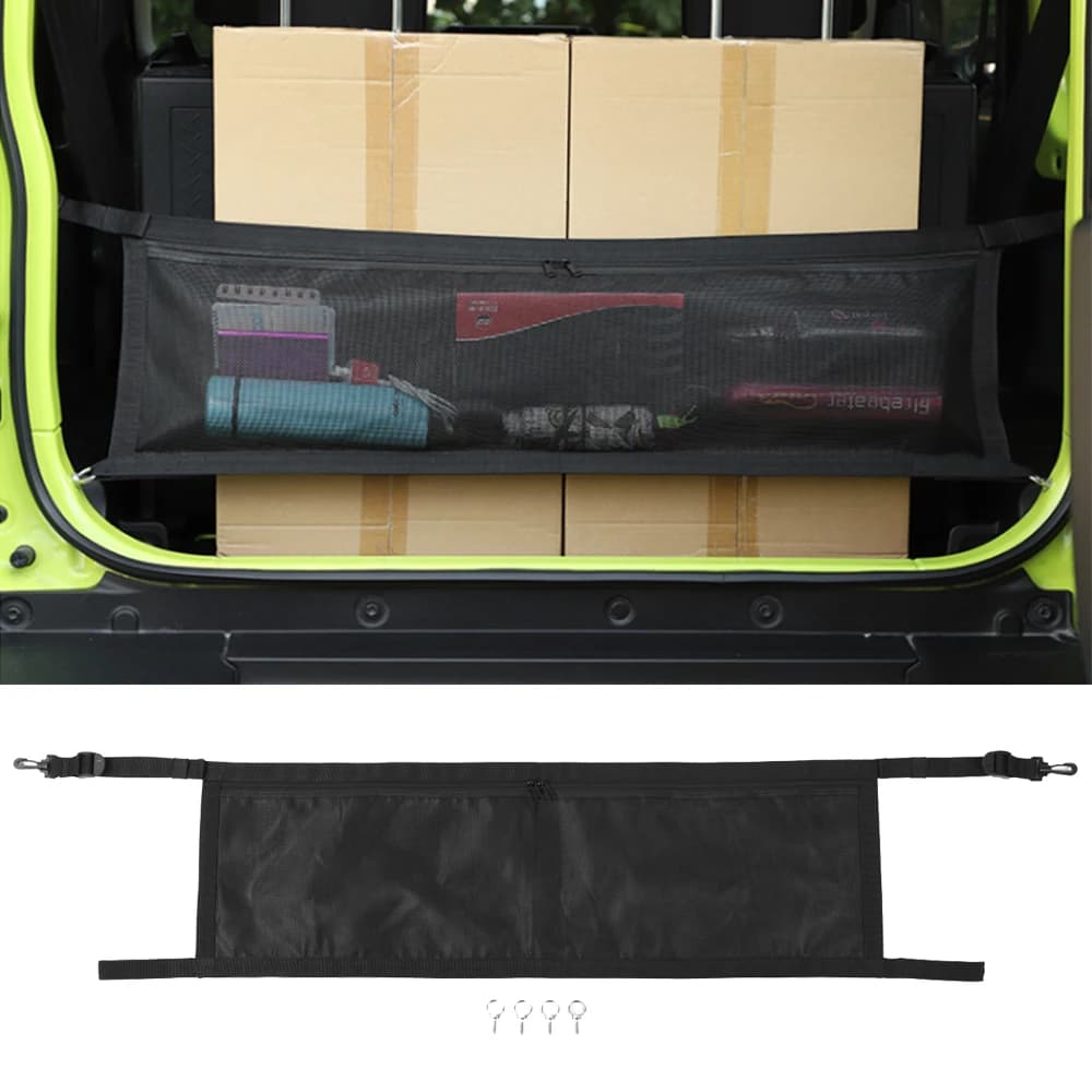 Car Trunk Organizer Cargo Net Covers Storage Bag for Suzuki Jimny JB64 JB74 2019-2024 Stowing Tidying Auto Interior Accessories