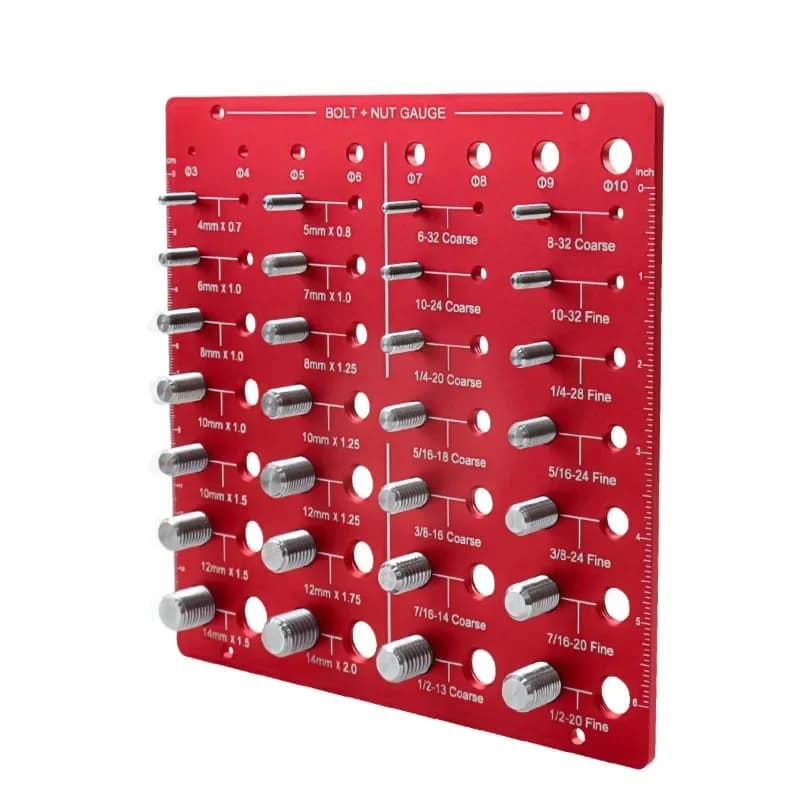 Metric and British Thread Measurement Gauge Aluminum Alloy Nut and Bolt Thread Identifier Inspector