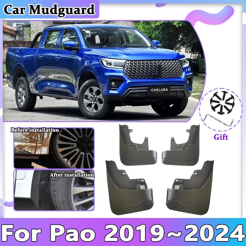 Car Front Rear Wheel Mud Flap For Great Wall Pao 2019~2024 P-Series Poer Cannon Mudguard Splash Guard Fender Mudflap Accessories